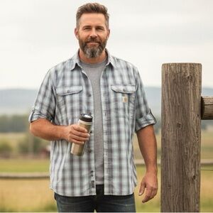 Carhartt Men's Blue Plaid 2X‎ Shirt